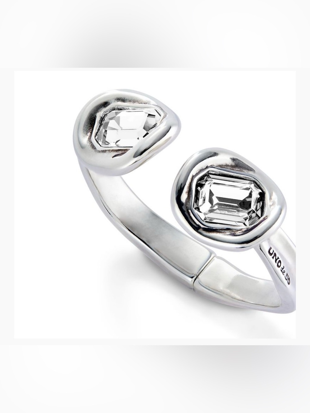Uno de 50 Open Bangle with Clear Crystal Accents